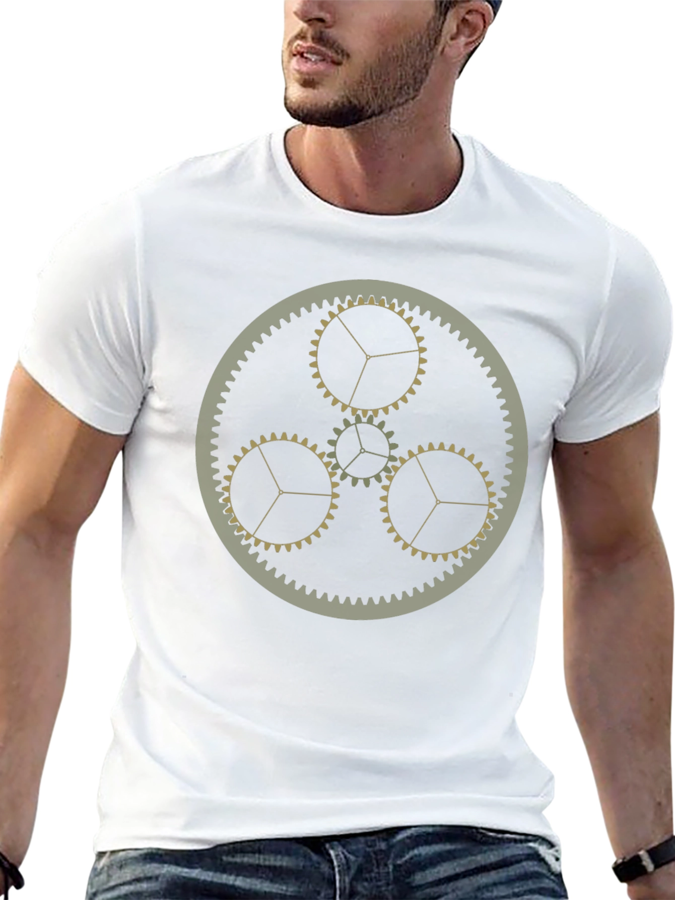 Steampunk Gears Graphic T-Shirt - Black
