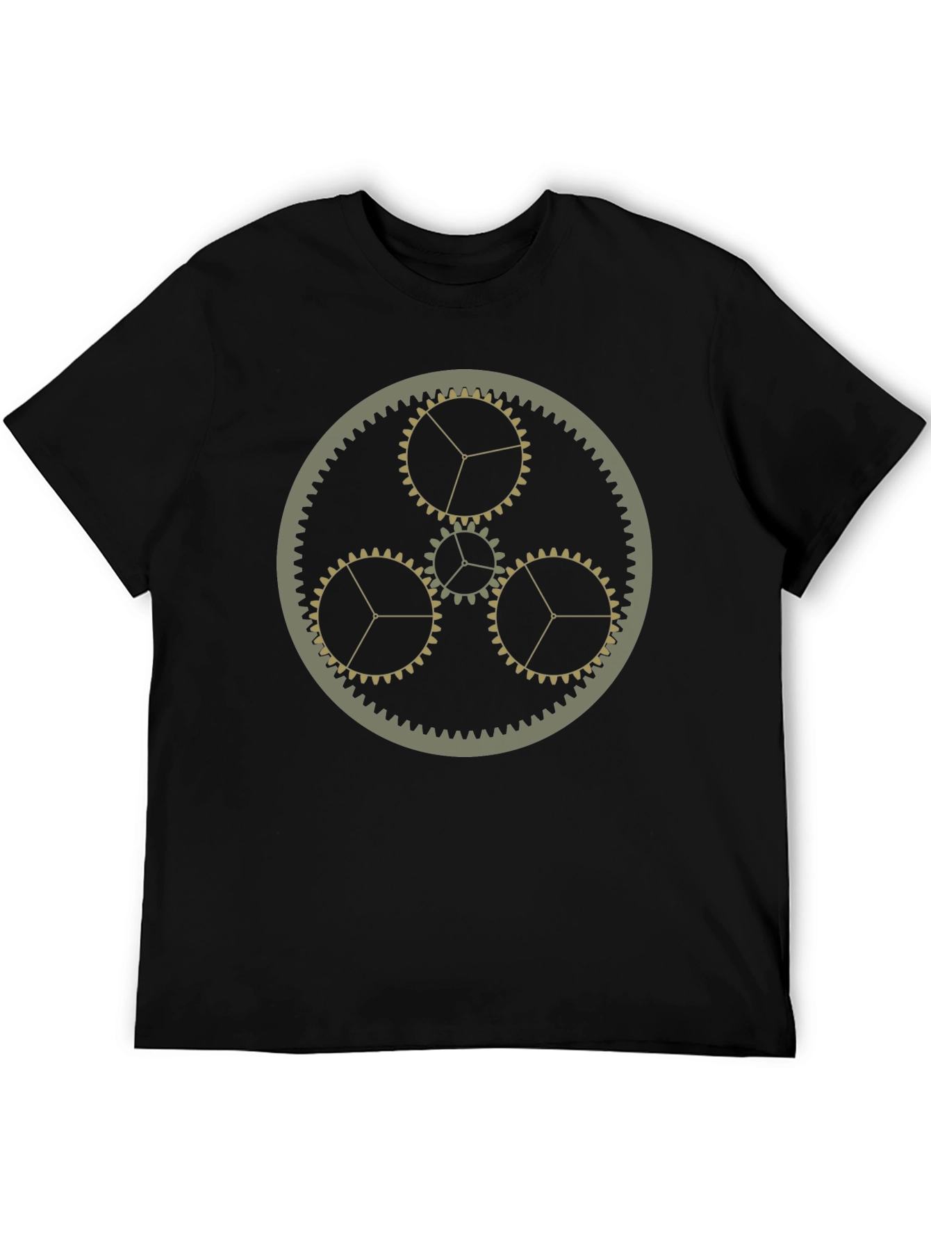 Steampunk Gears Graphic T-Shirt - Black