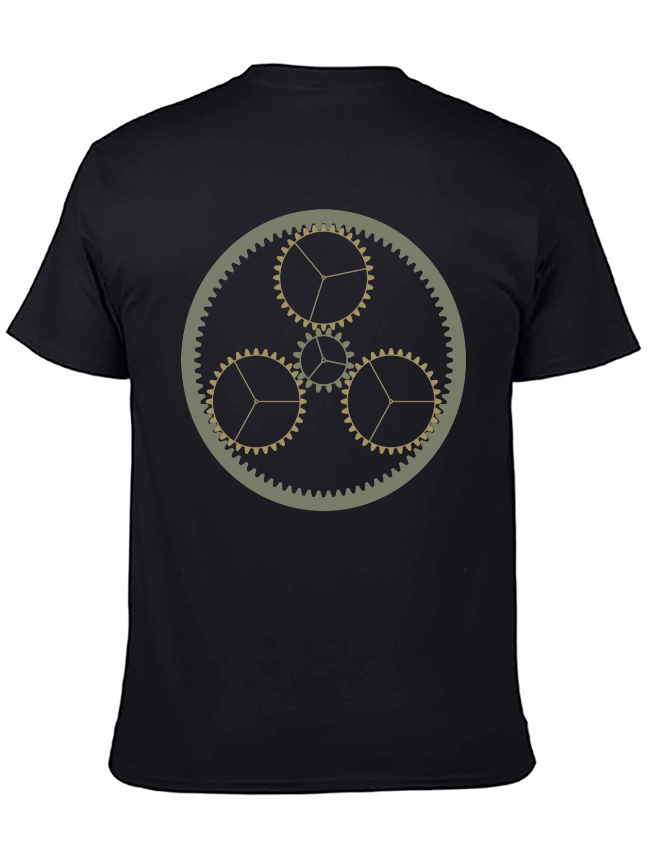 Steampunk Gears Graphic T-Shirt - Black