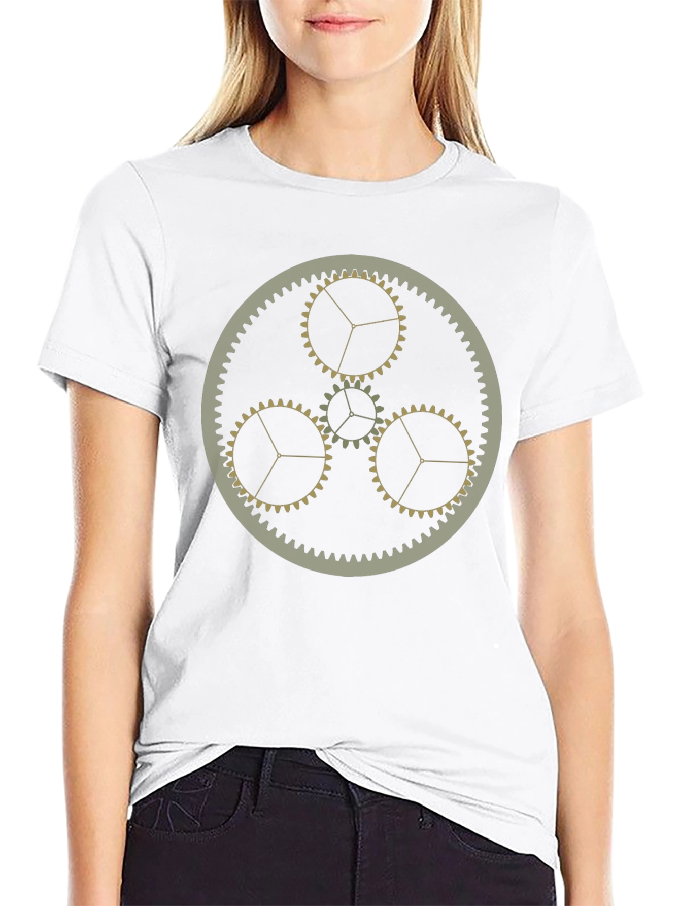 Steampunk Gears Graphic T-Shirt - Black