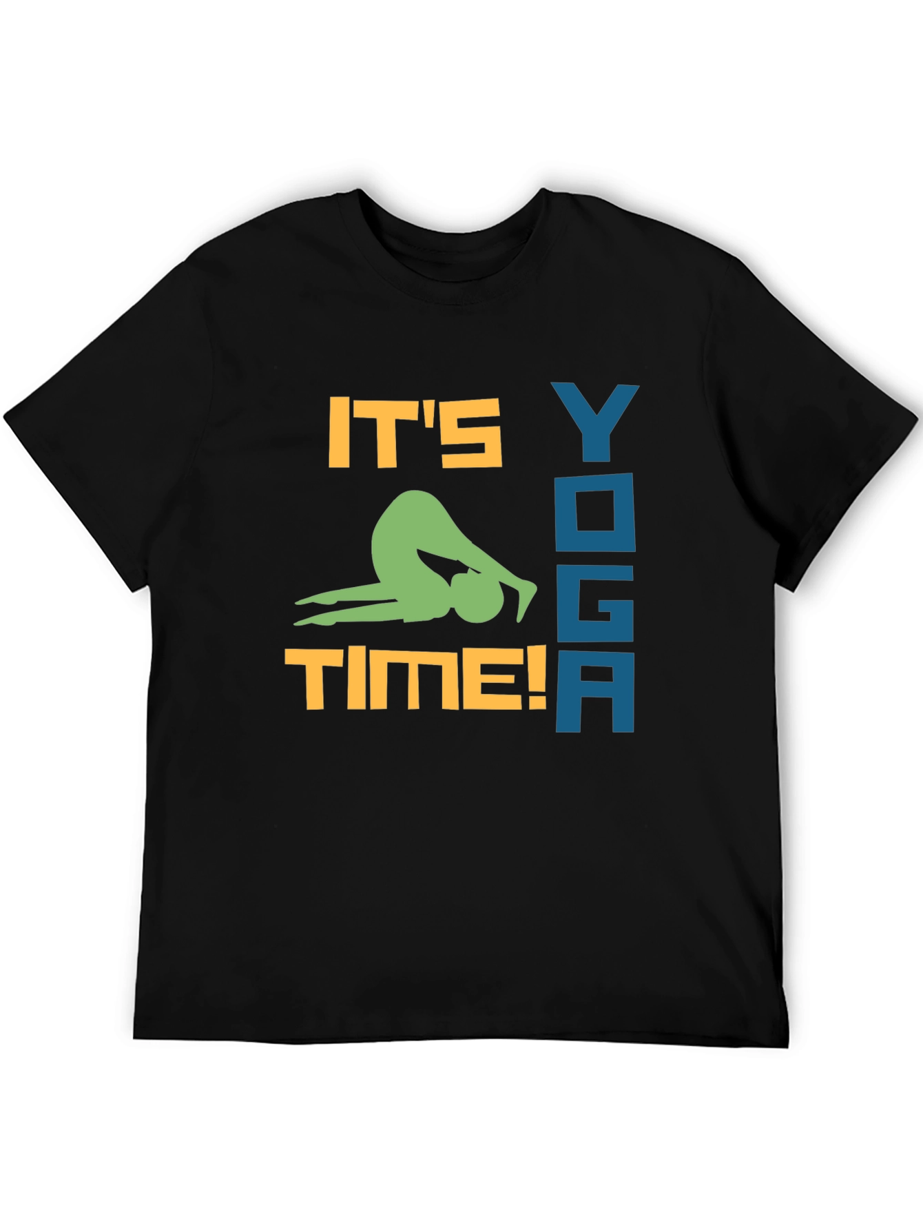 Yoga Time Black Graphic Tee for Men