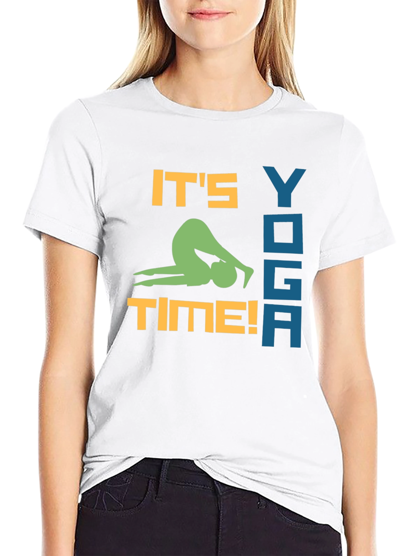 Yoga Time Black Graphic Tee for Men
