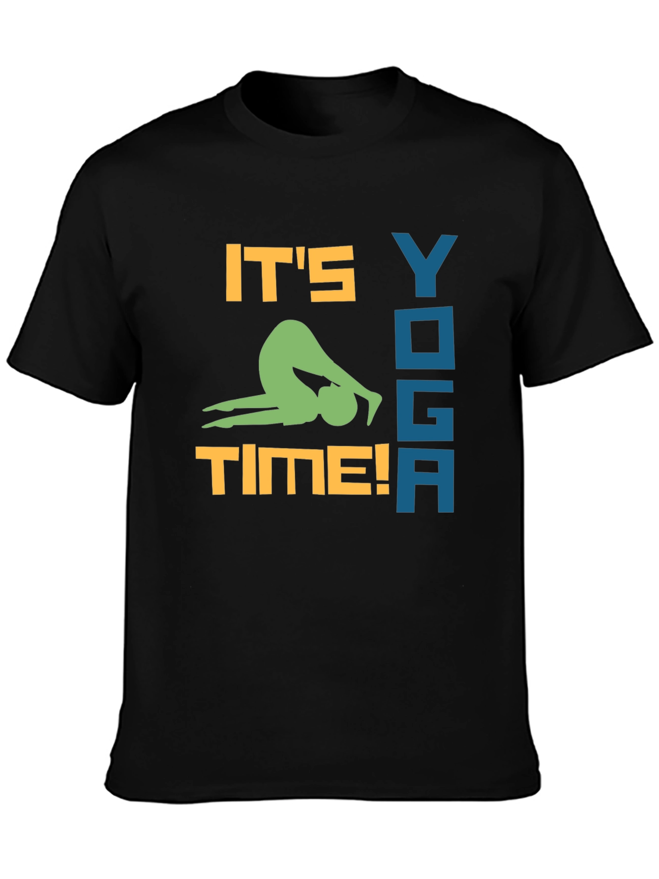 Yoga Time Black Graphic Tee for Men