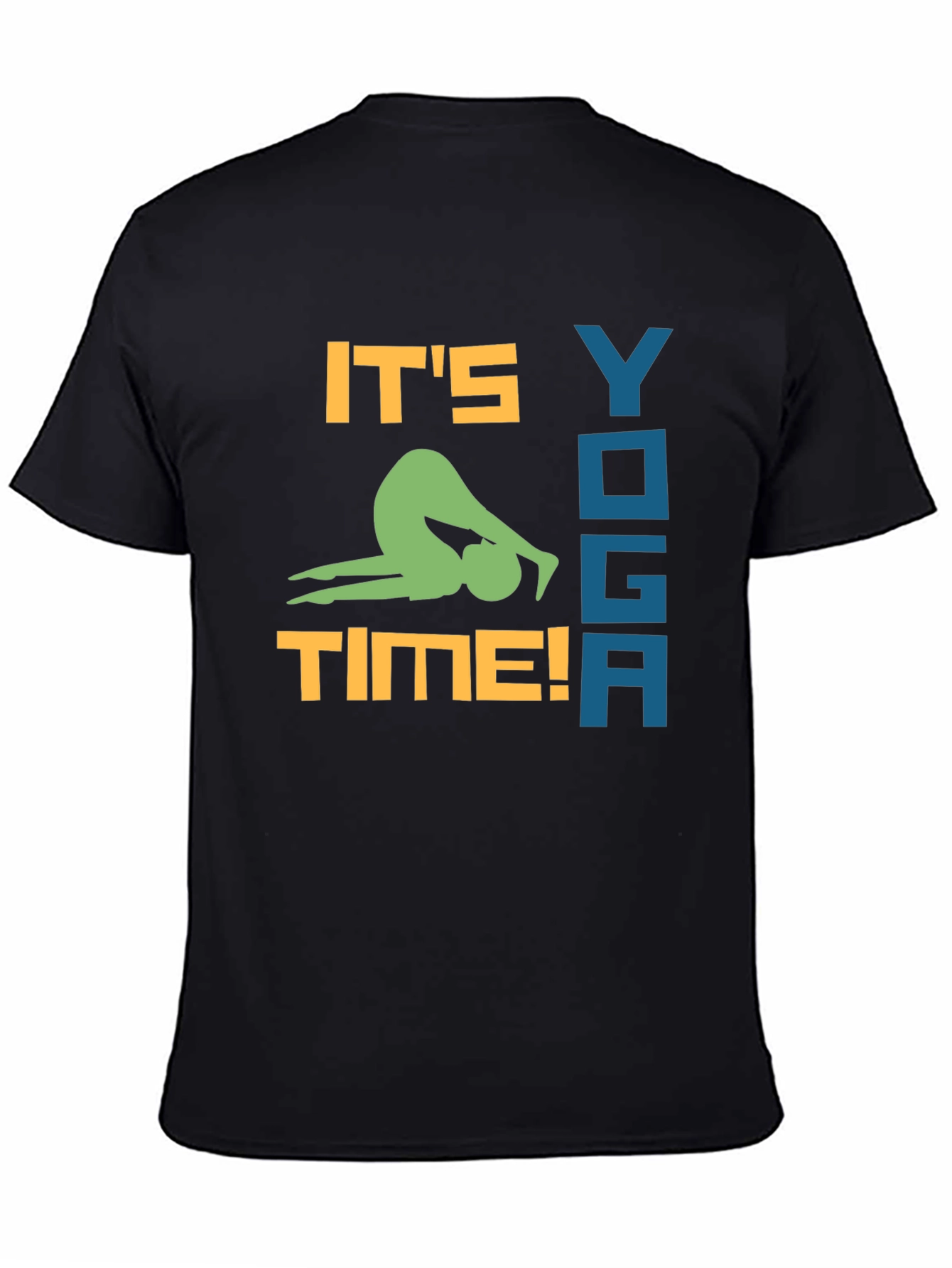 Yoga Time Black Graphic Tee for Men