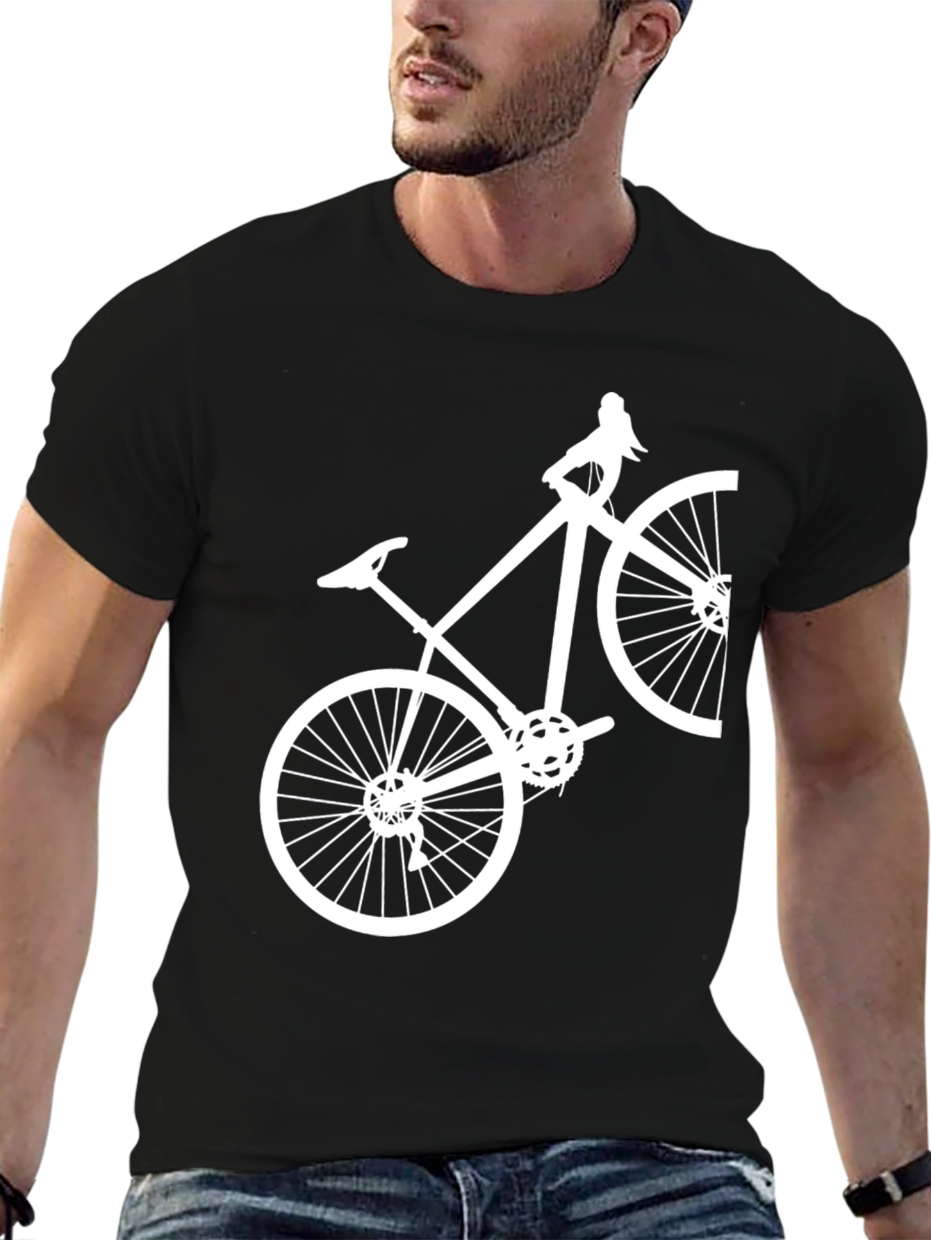 Bike Graphic Tee - Casual Cotton Blend