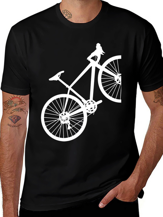 Bike Graphic Tee - Casual Cotton Blend