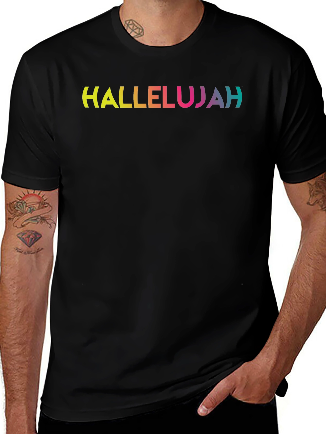 Hallelujah Rainbow Graphic T-Shirt