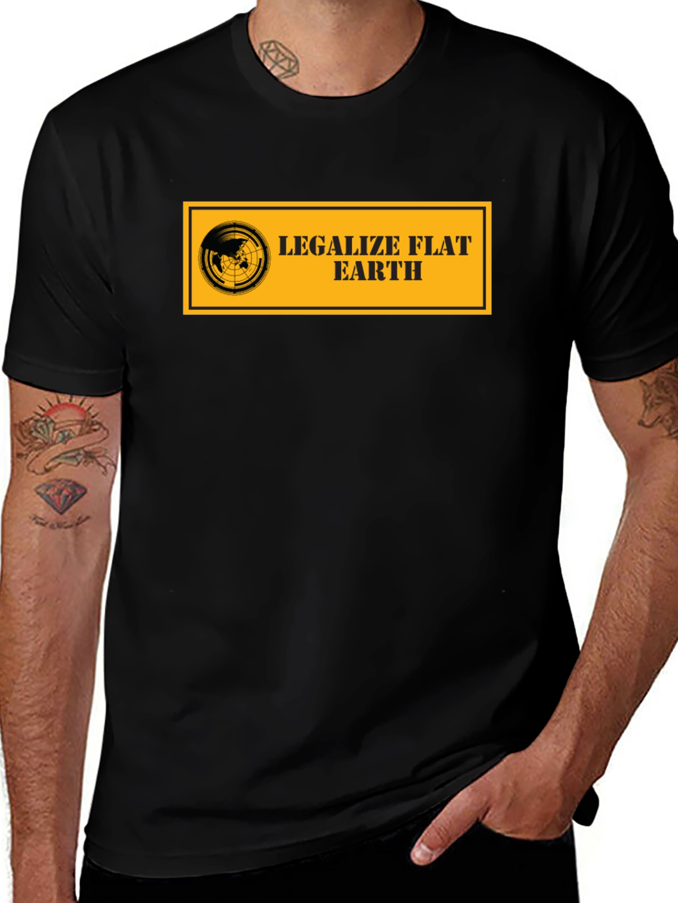 Legalize Flat Earth T-Shirt - Black