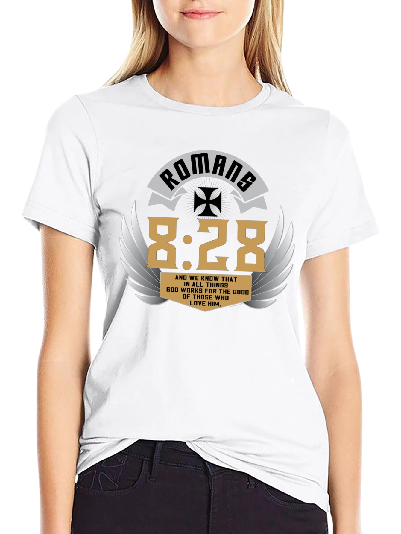 Romans 8:28 Graphic T-Shirt - Christian Scripture Tee