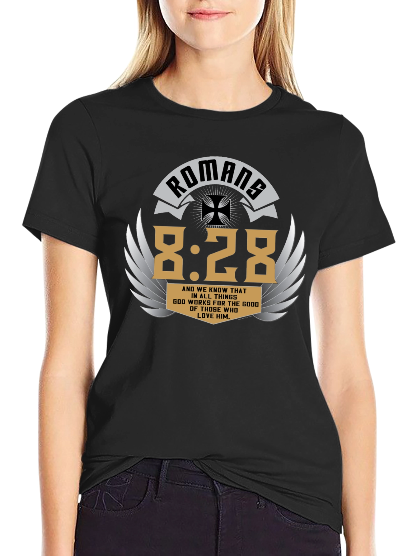 Romans 8:28 Graphic T-Shirt - Christian Scripture Tee