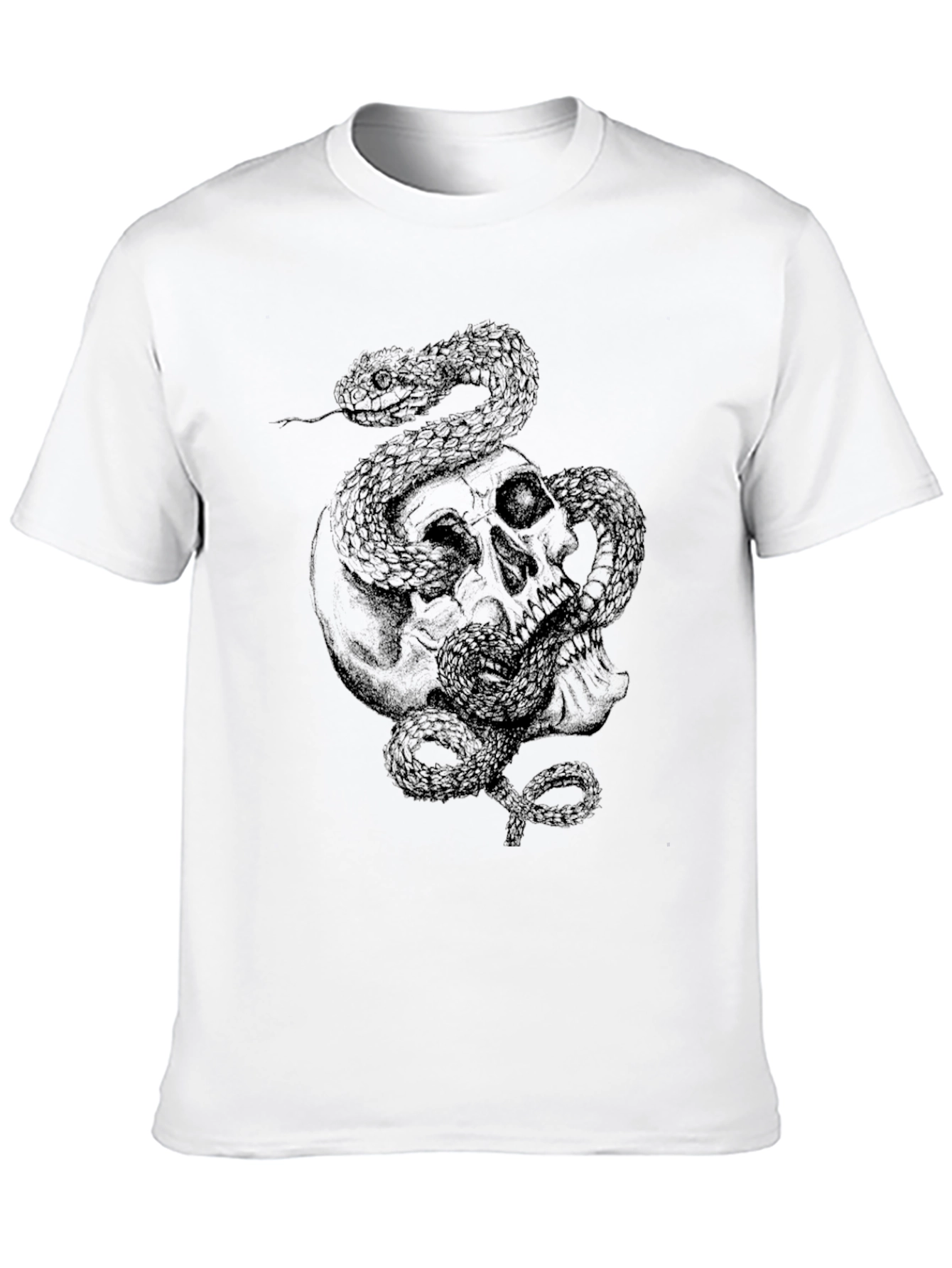 Skull and Snake Graphic Black T-Shirt