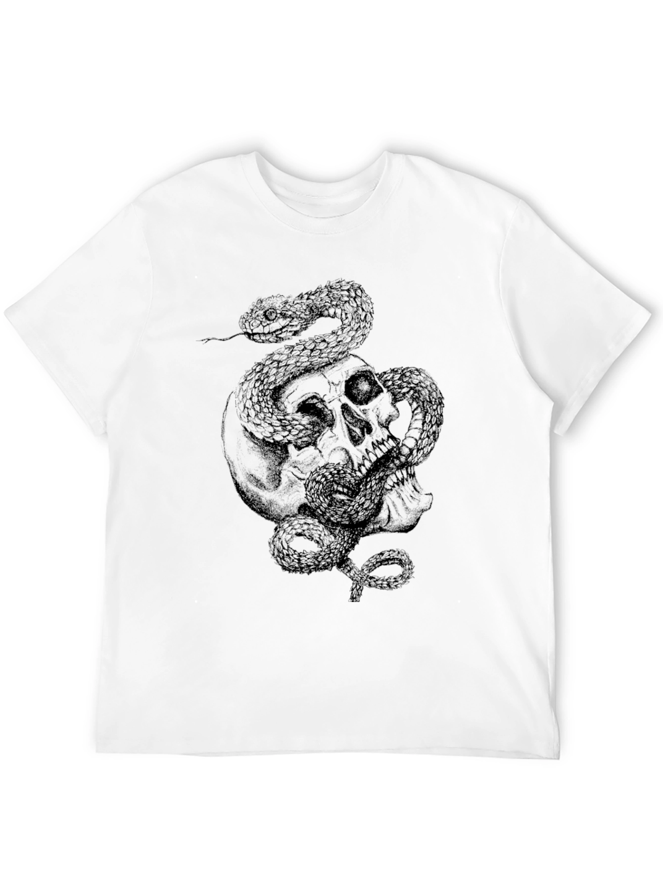 Skull and Snake Graphic Black T-Shirt