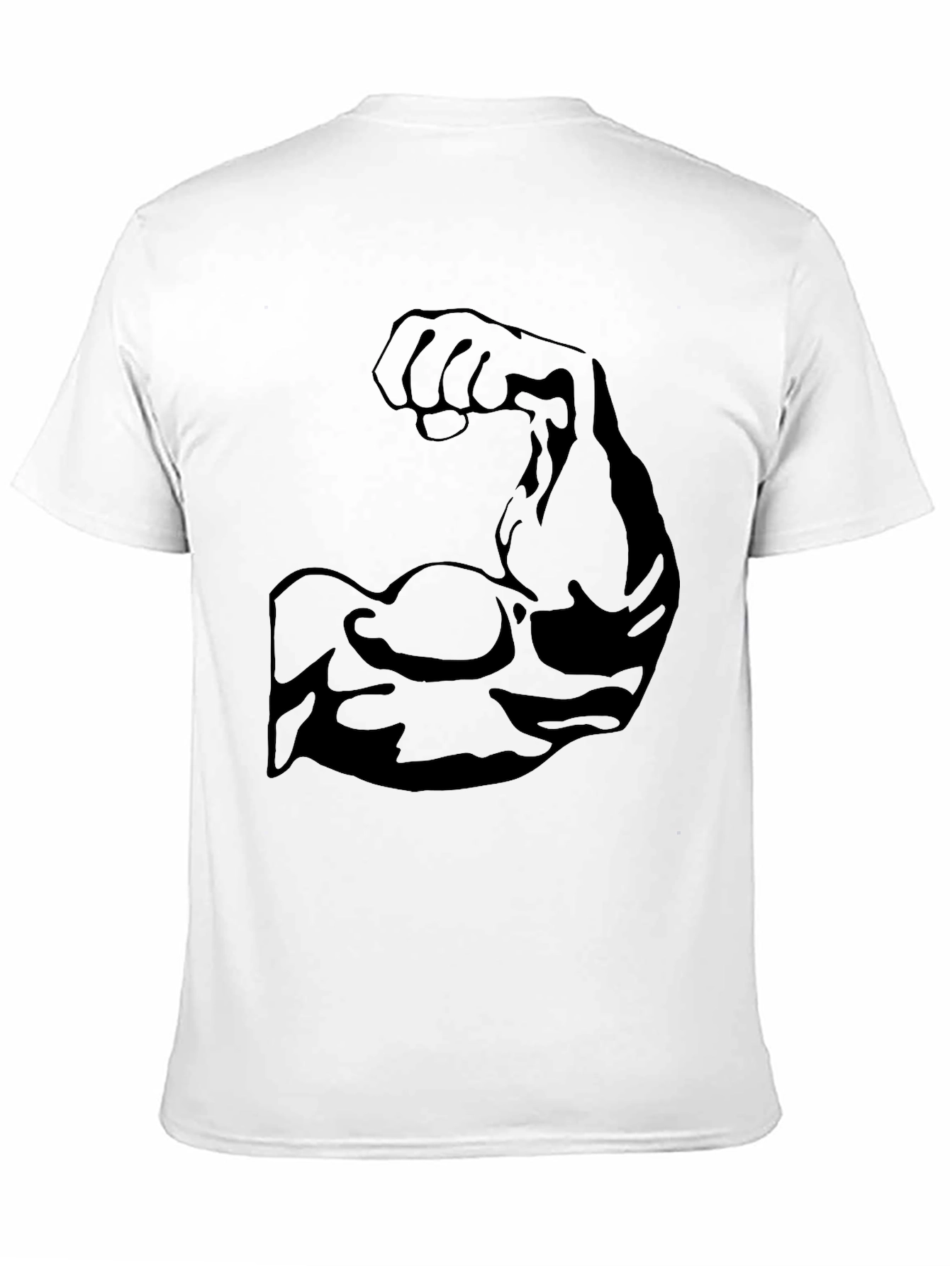 Muscle Arm Graphic Black T-Shirt