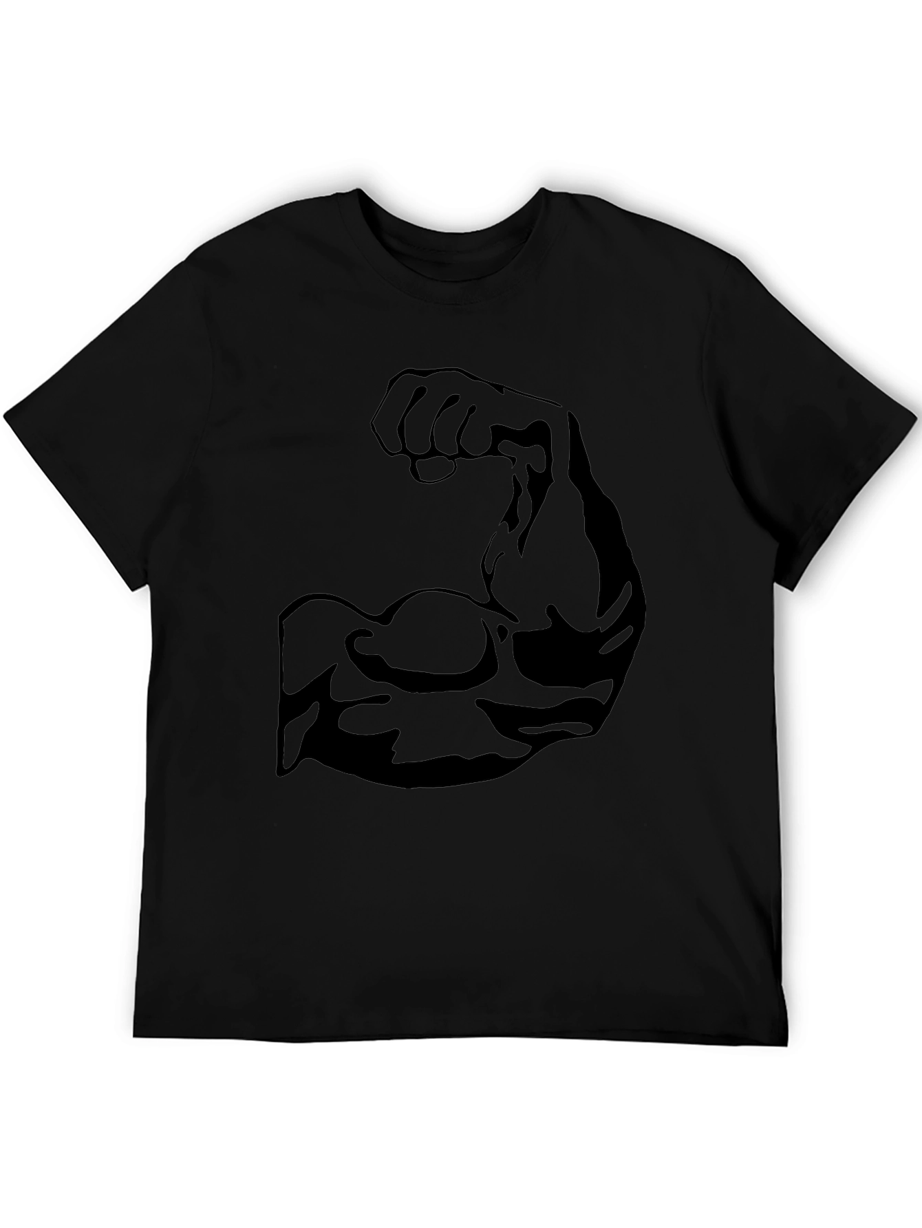 Muscle Arm Graphic Black T-Shirt
