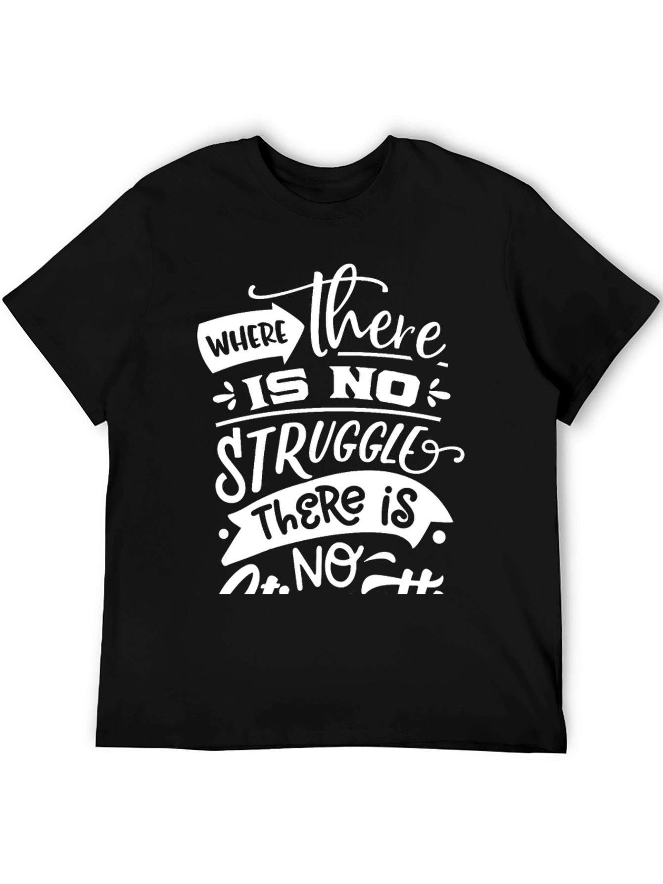 Inspirational Graphic Tee - No Struggle No Strength