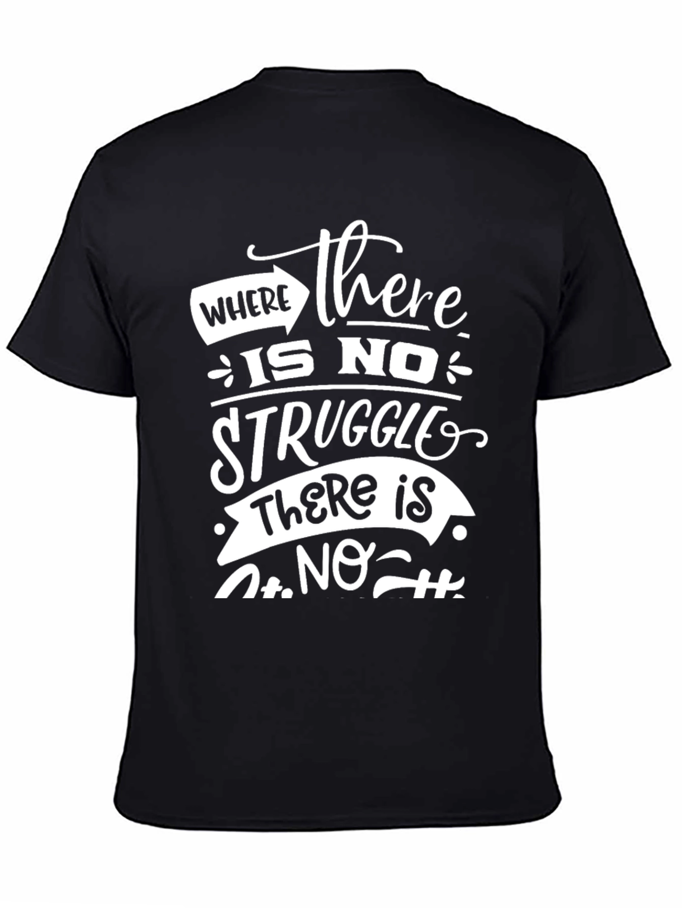 Inspirational Graphic Tee - No Struggle No Strength