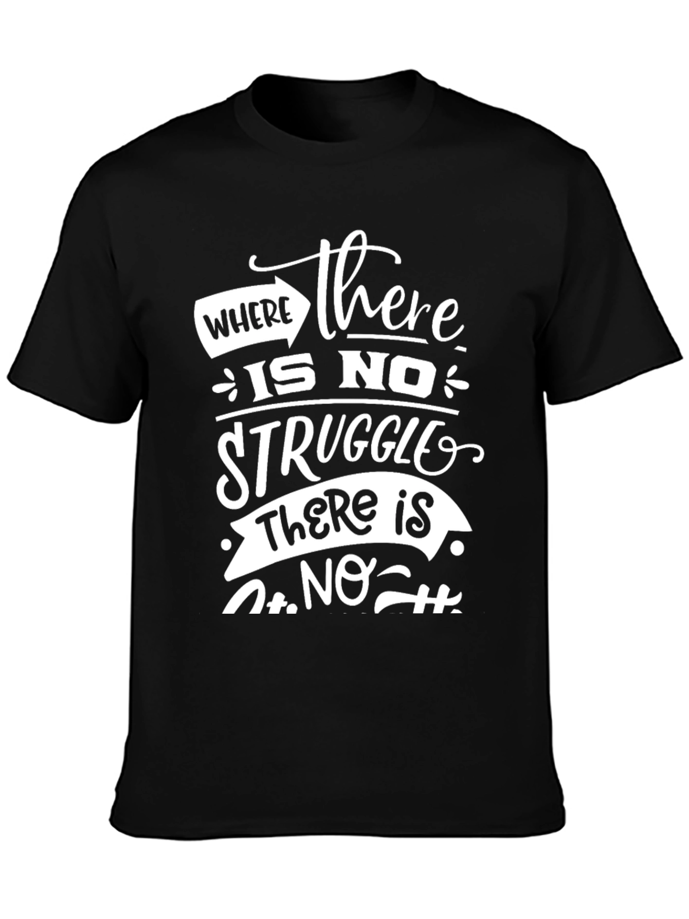 Inspirational Graphic Tee - No Struggle No Strength