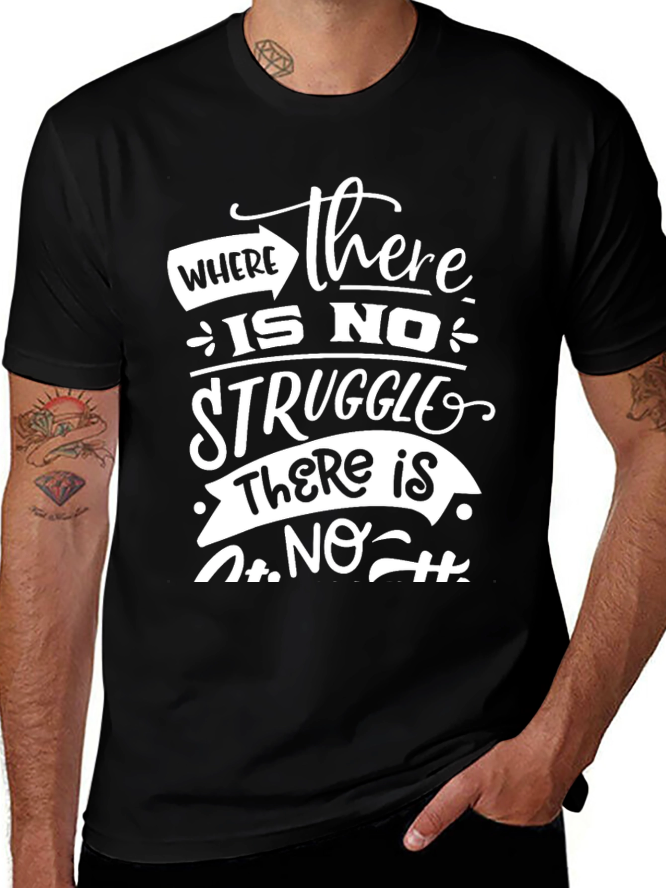 Inspirational Graphic Tee - No Struggle No Strength