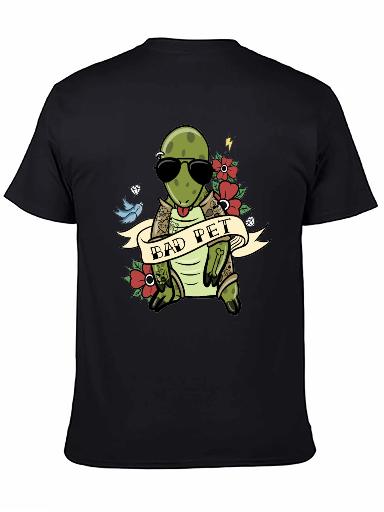 Bad Pet Tattoo Style Graphic T-Shirt