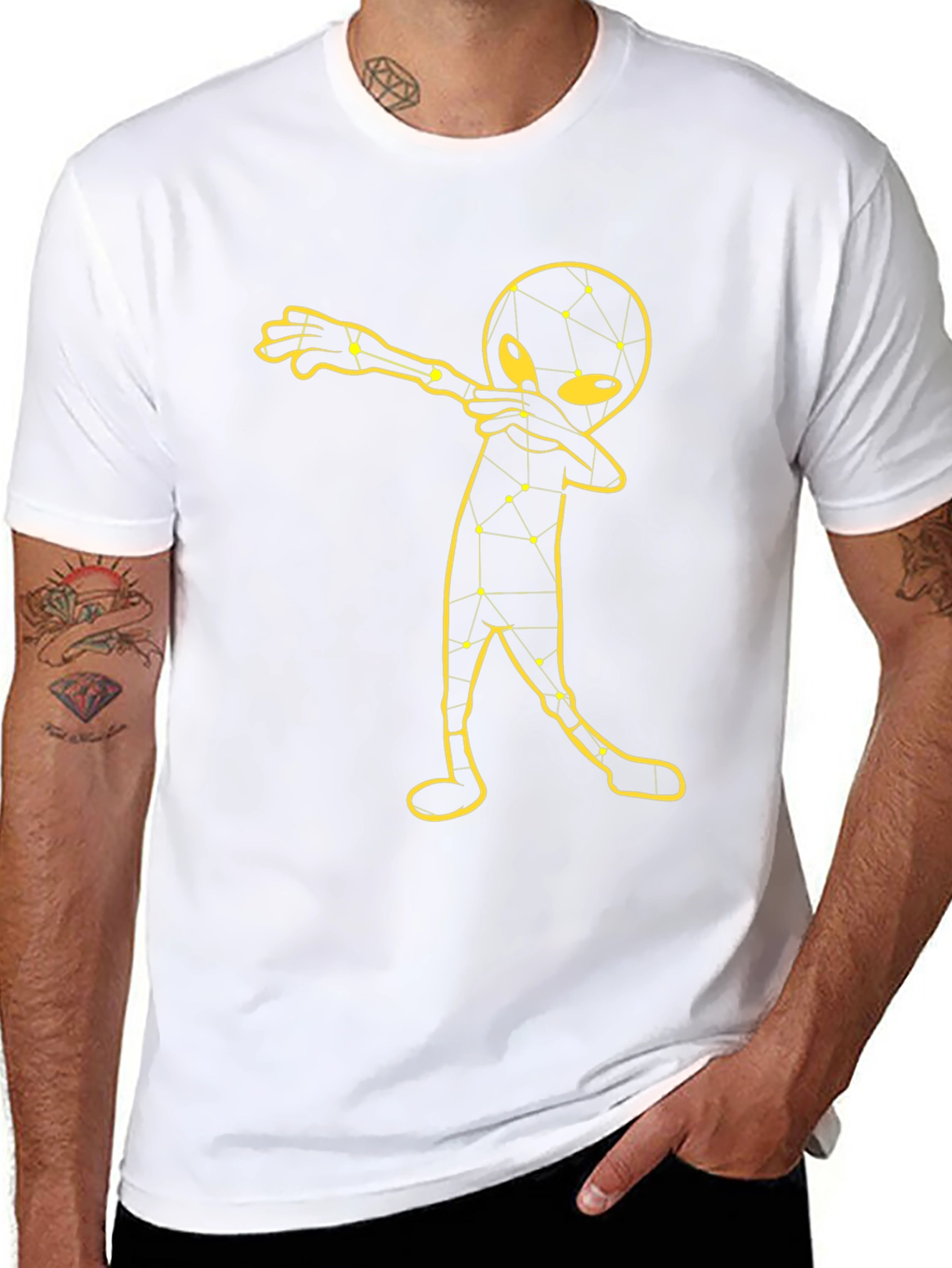 Dabbing Alien T-Shirt - Unique Graphic Tee