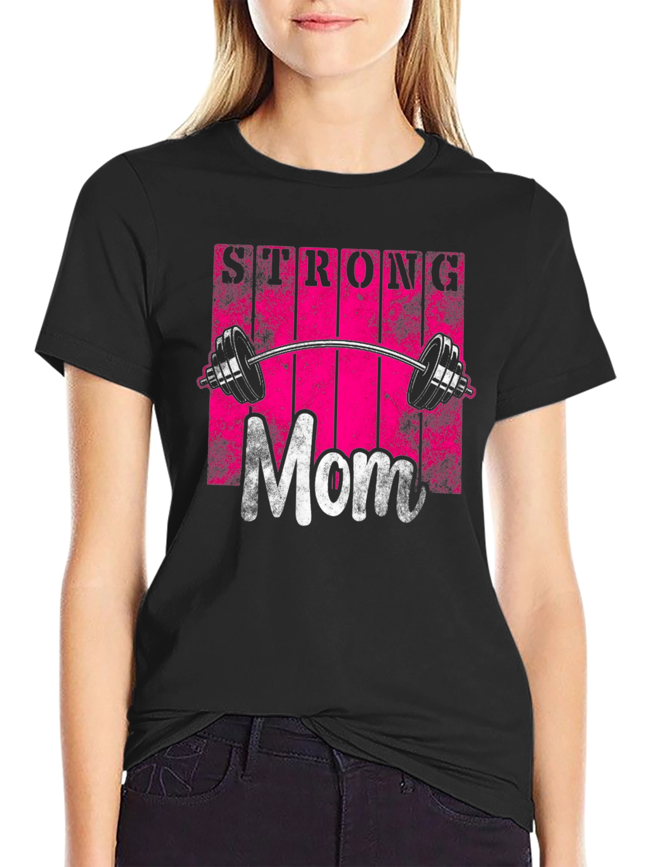 Strong Mom Graphic Tee - Fitness Design