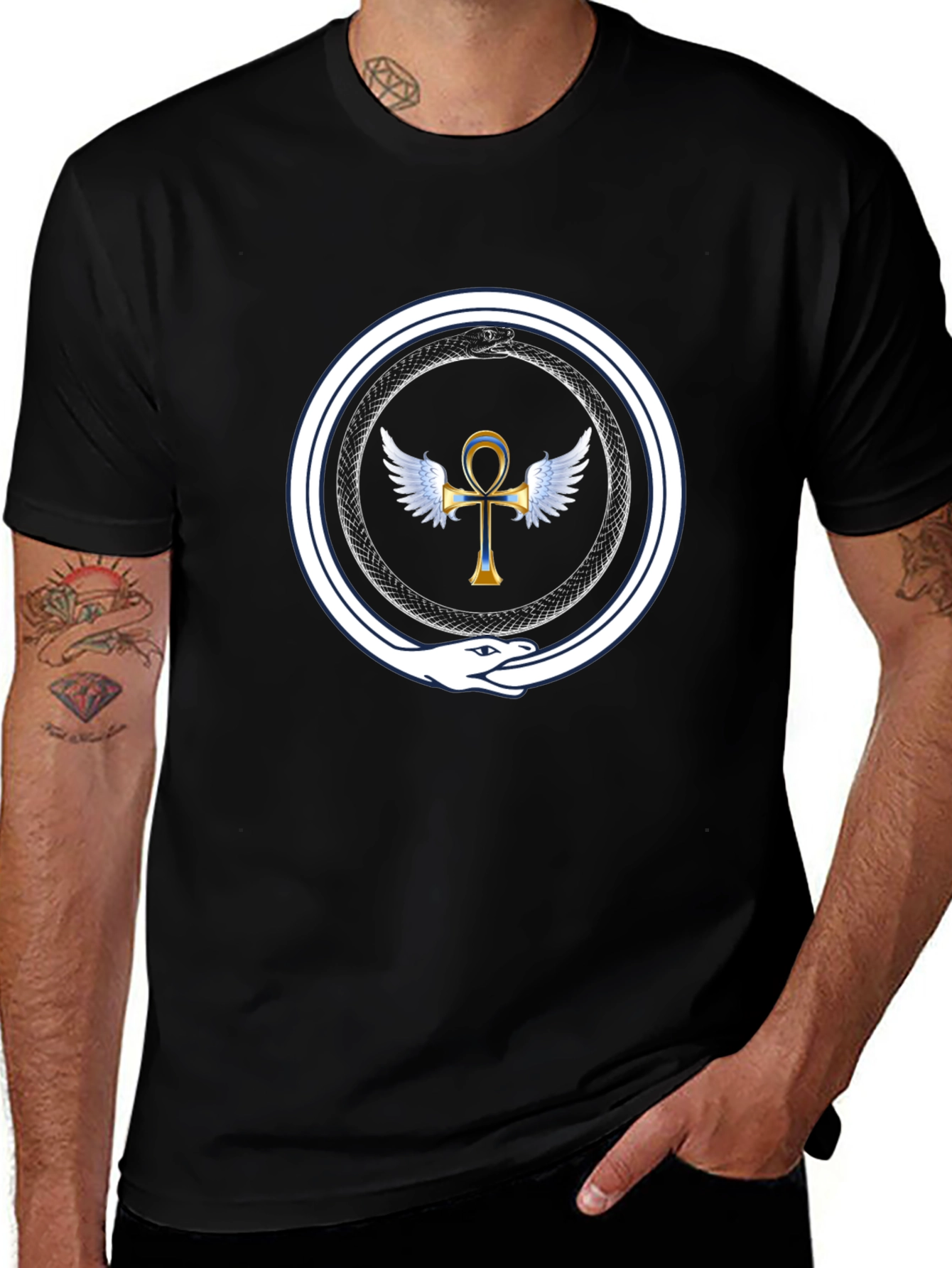 Ouroboros Ankh Wings T-Shirt