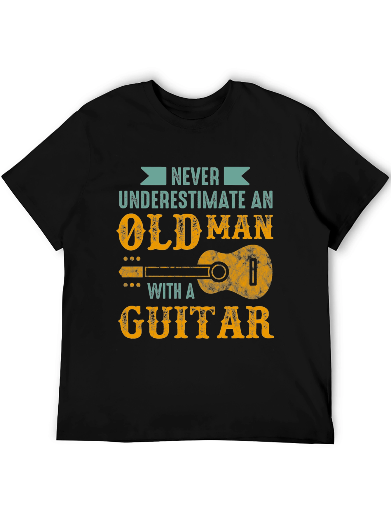 Never Underestimate Old Man Guitar T-Shirt