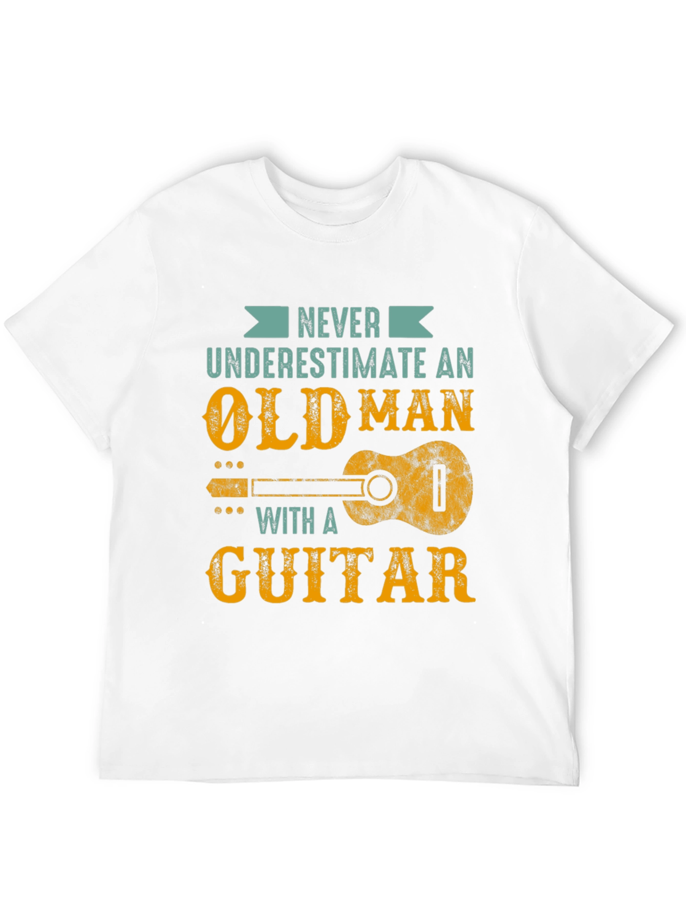Never Underestimate Old Man Guitar T-Shirt