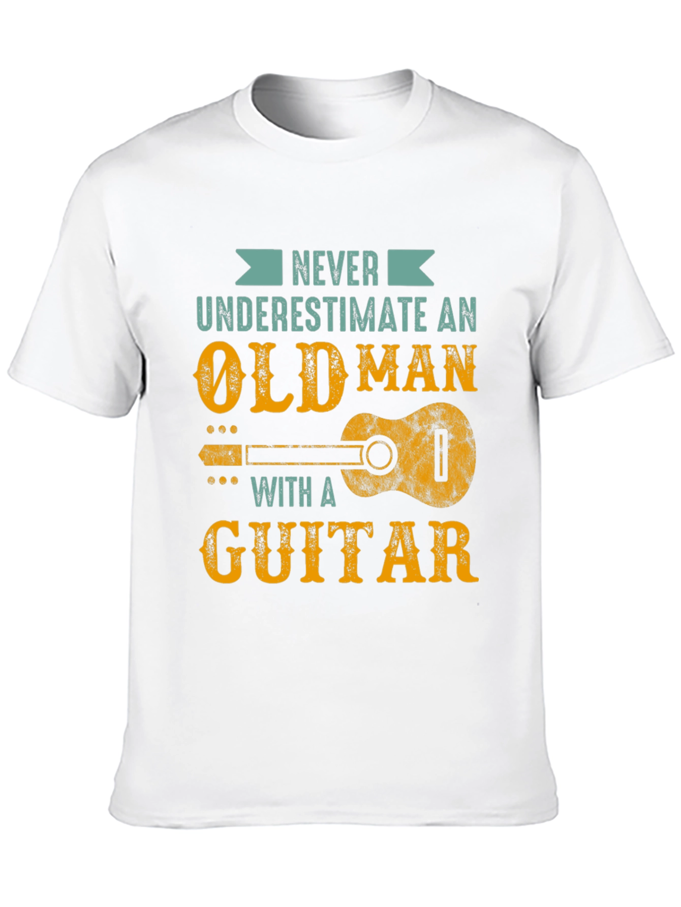 Never Underestimate Old Man Guitar T-Shirt