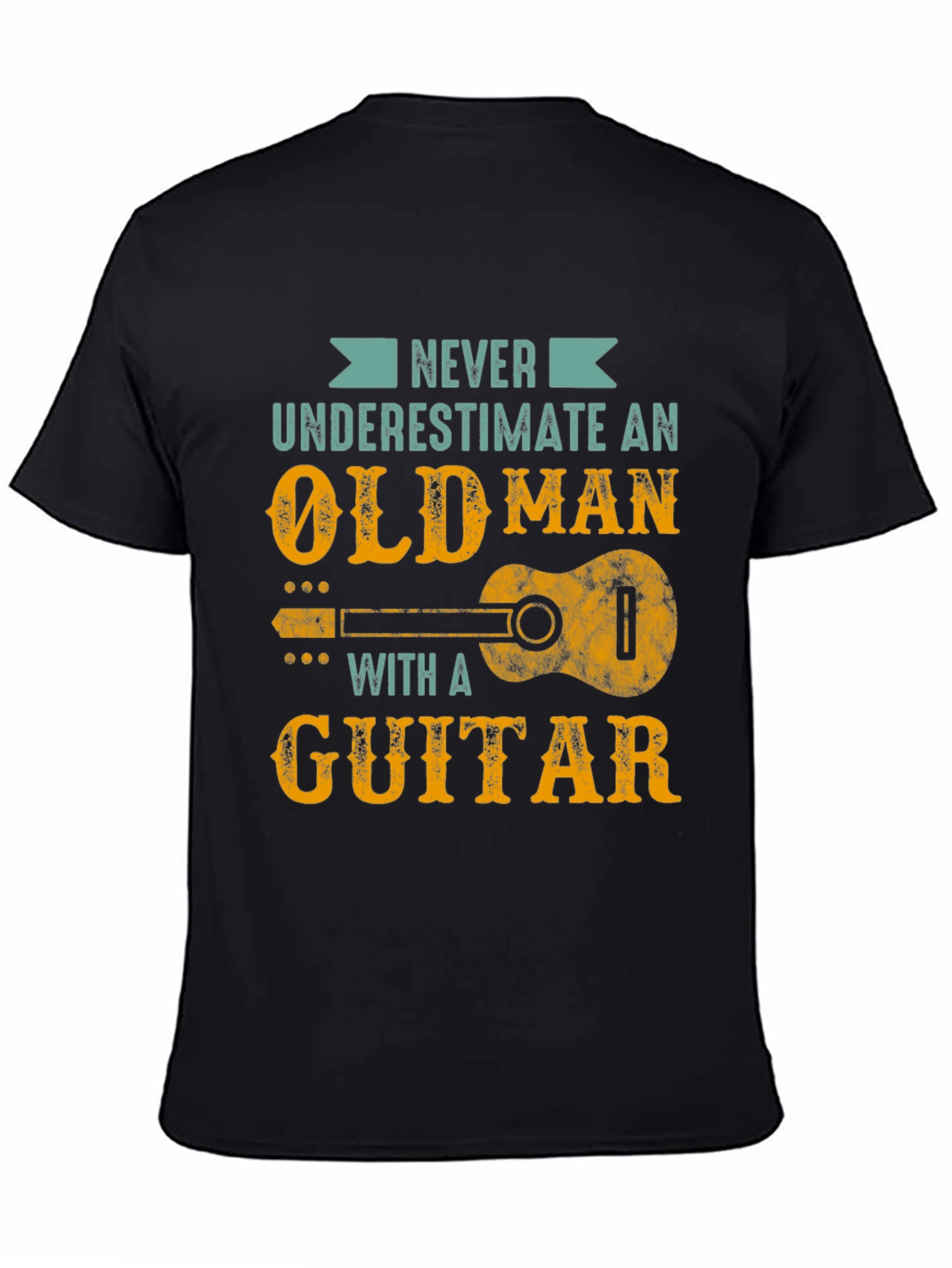 Never Underestimate Old Man Guitar T-Shirt