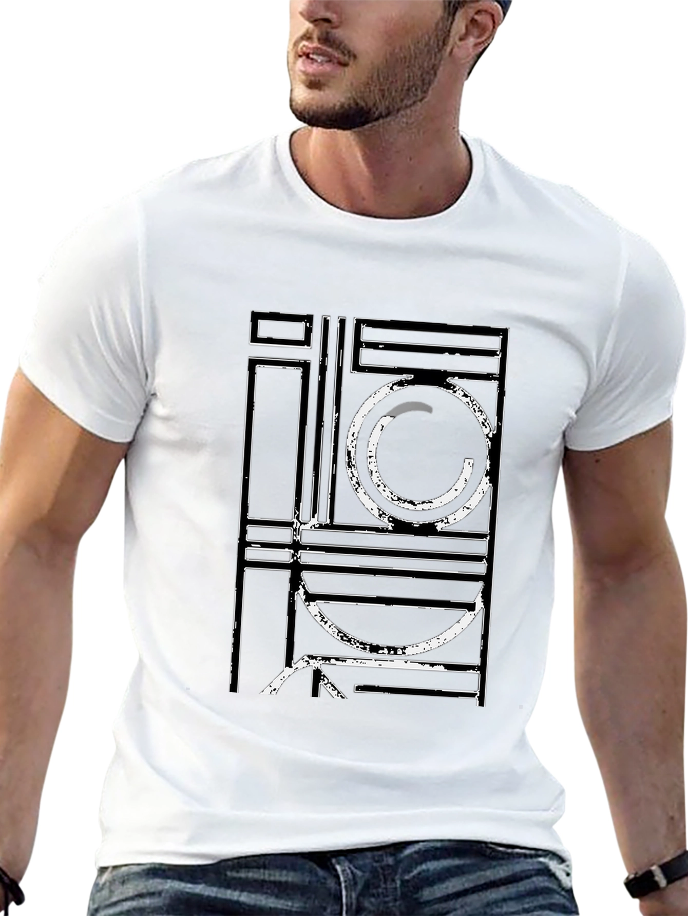Abstract Graphic Black T-Shirt