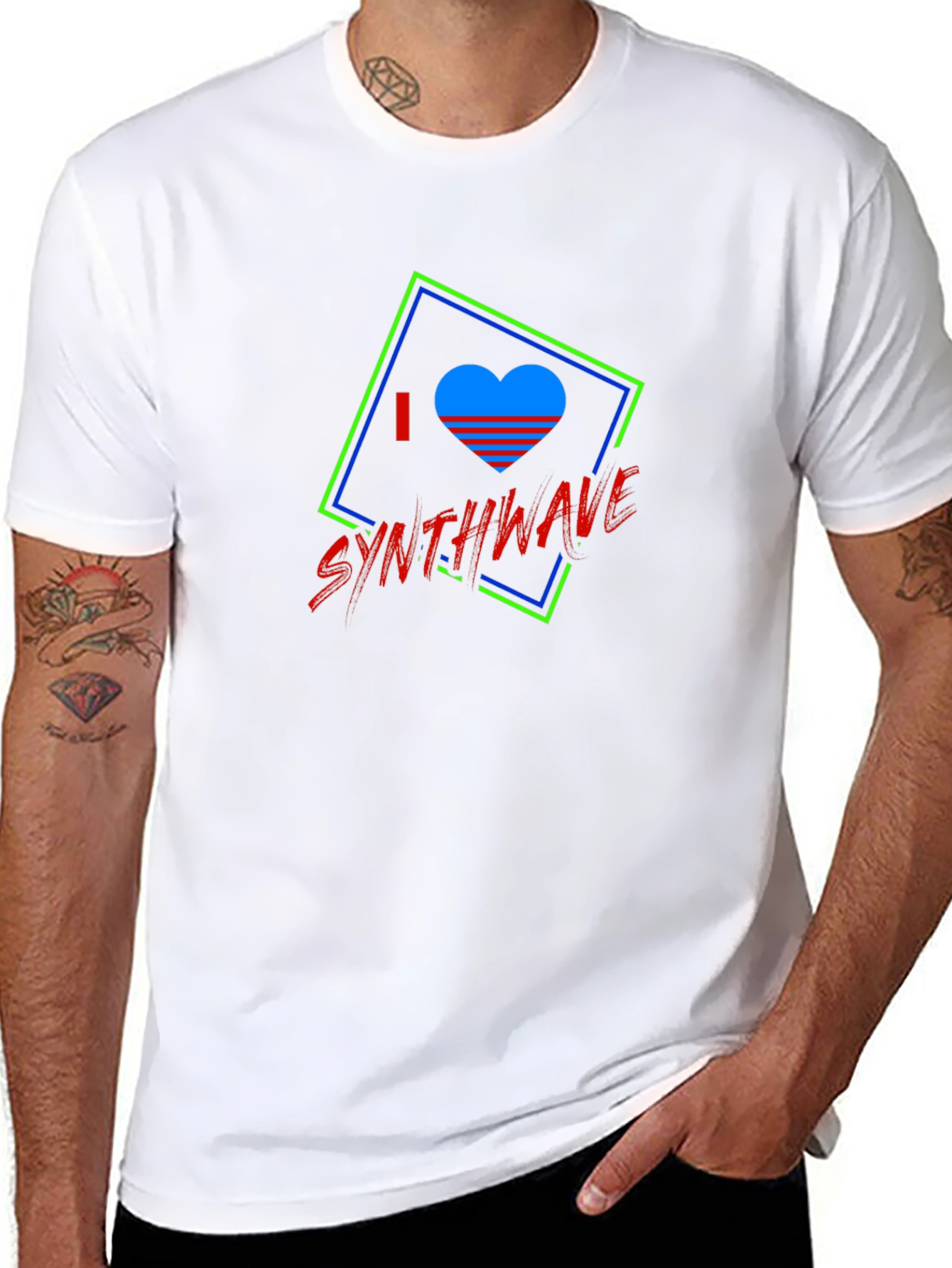 I Love Synthwave Graphic Tee - Black