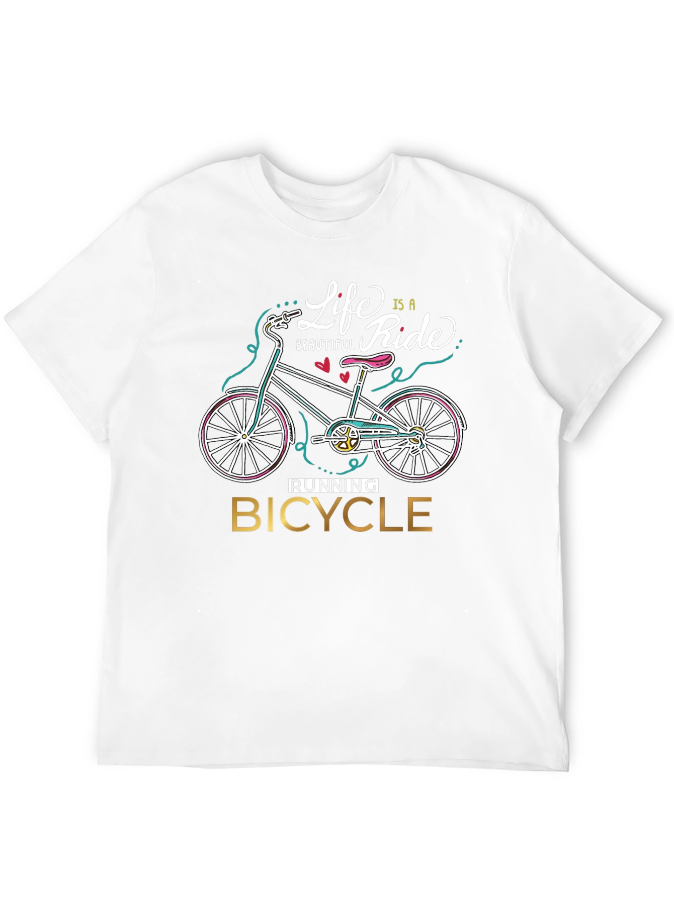 Life is a Beautiful Ride Bicycle Graphic T-Shirt