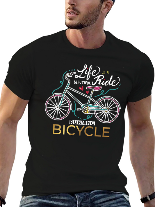 Life is a Beautiful Ride Bicycle Graphic T-Shirt