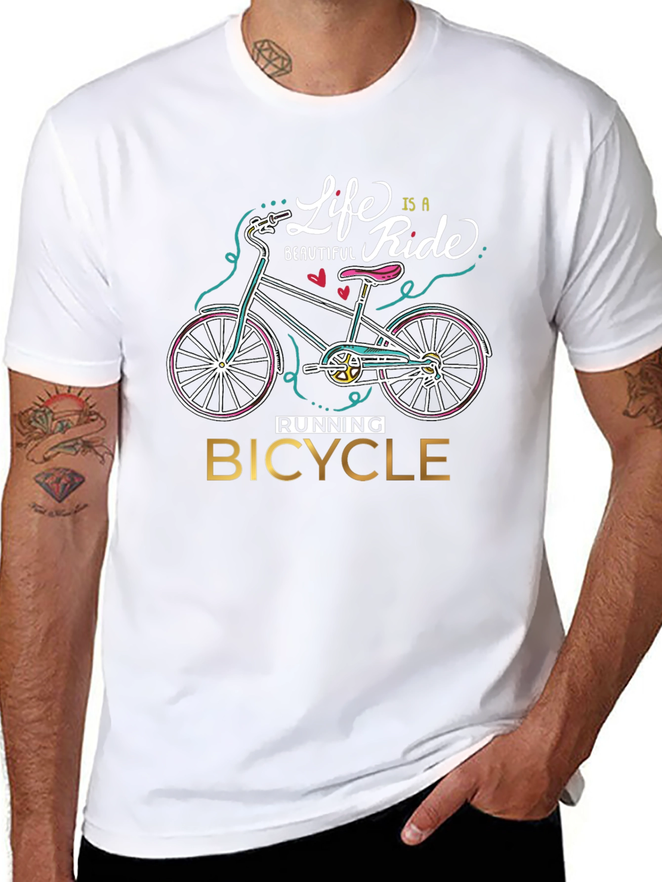 Life is a Beautiful Ride Bicycle Graphic T-Shirt
