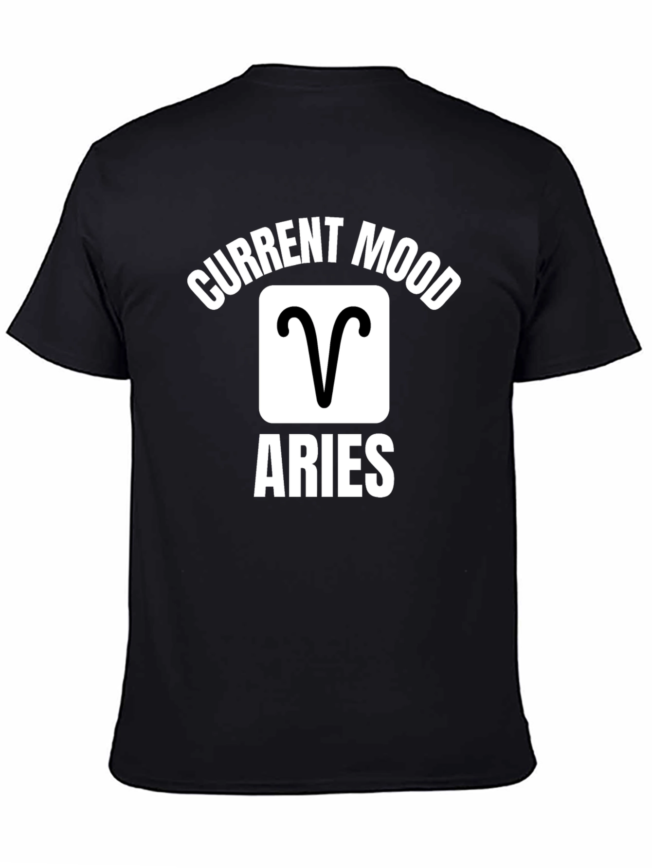 Aries Zodiac Current Mood Graphic Tee - Black