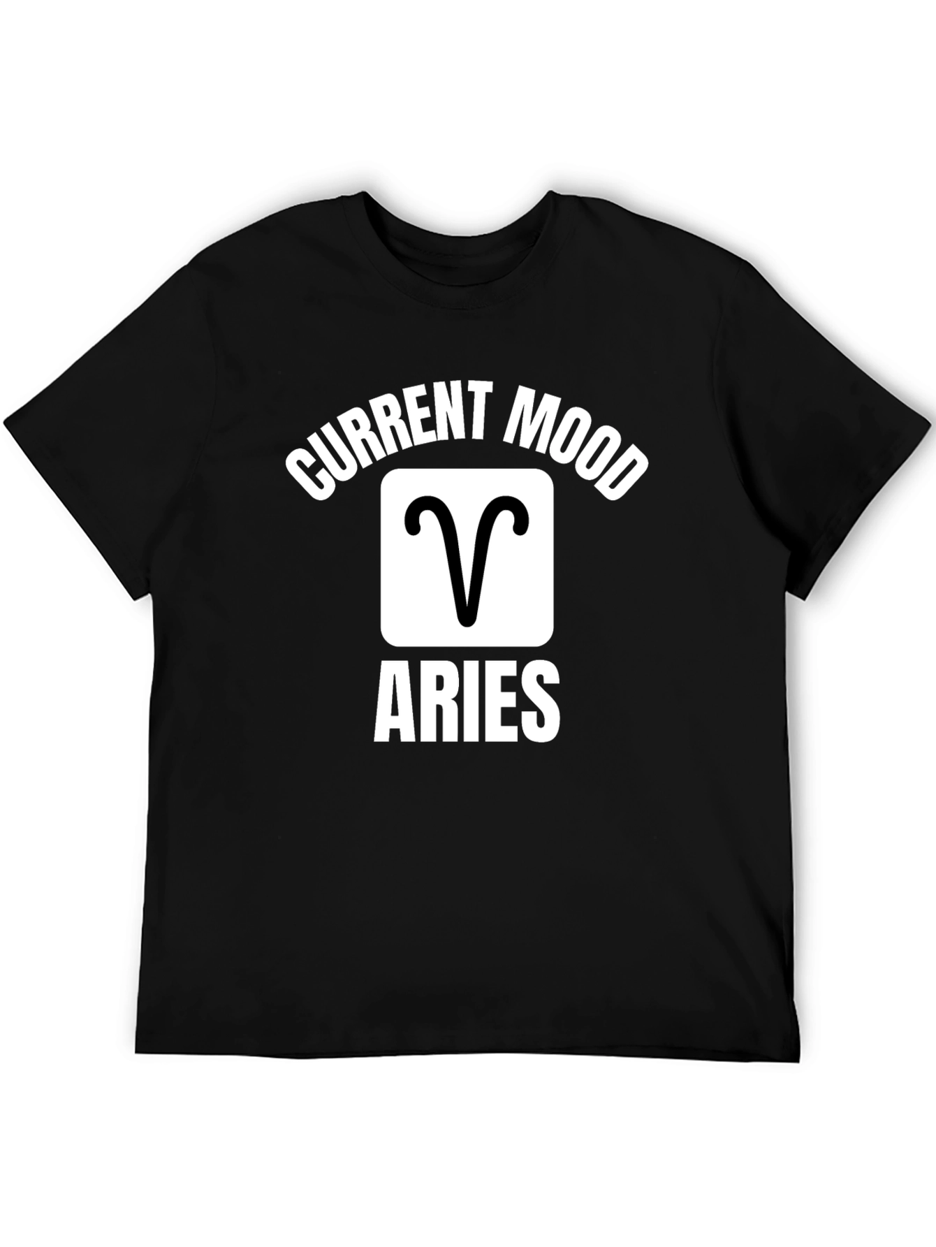 Aries Zodiac Current Mood Graphic Tee - Black