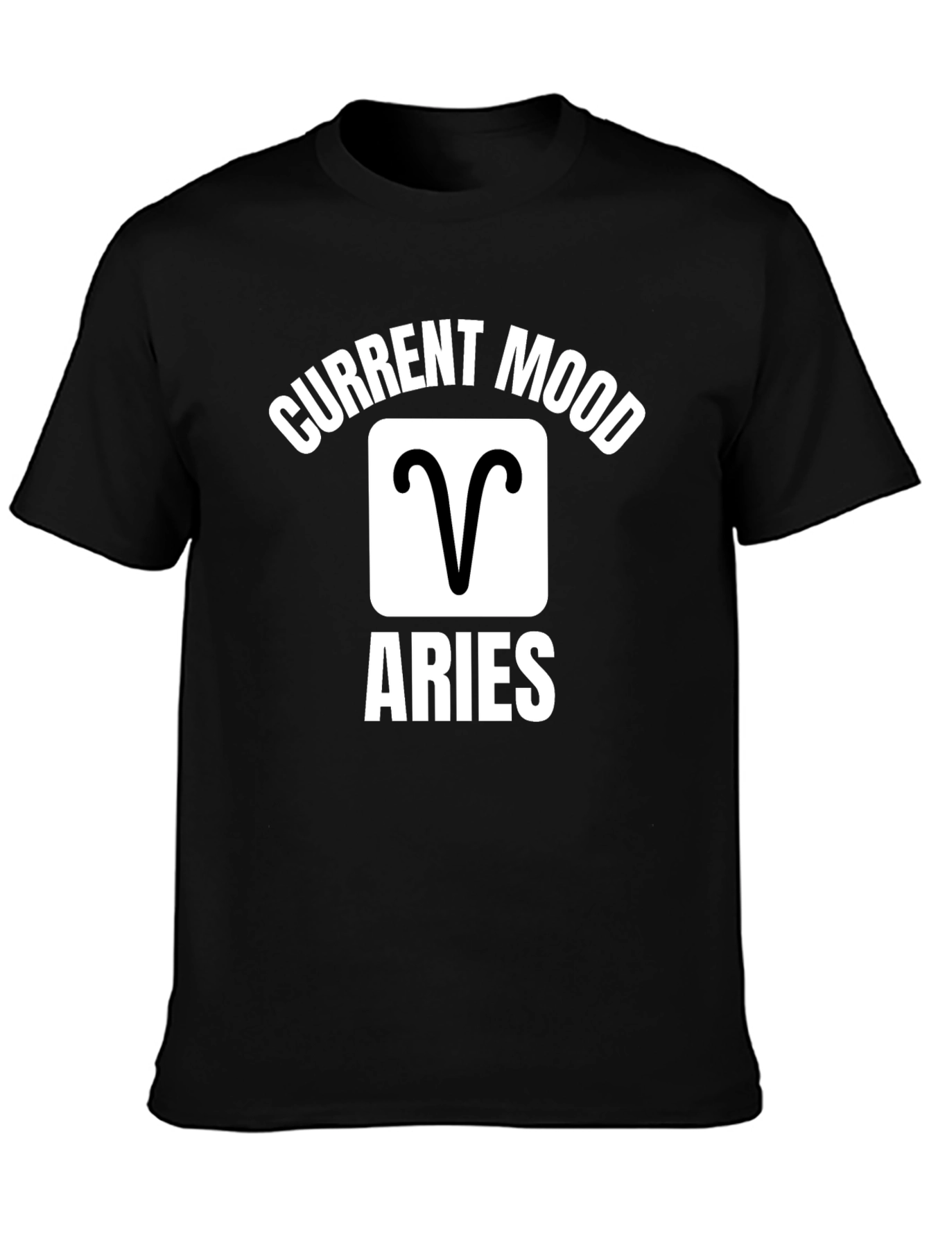 Aries Zodiac Current Mood Graphic Tee - Black