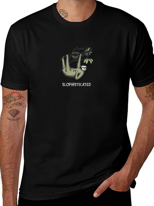 Sloth-isticated Black Cotton Tee