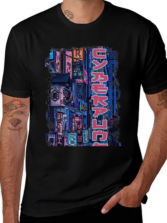 Cyberpunk Tokyo Street Style Graphic T-Shirt