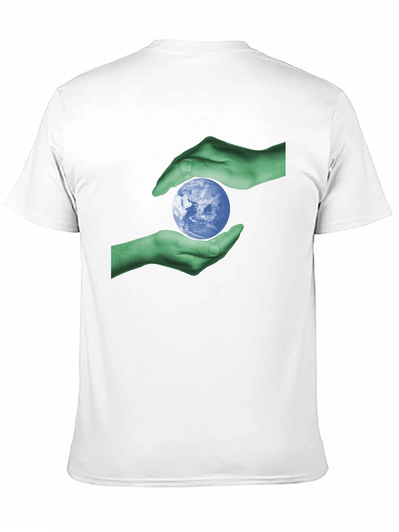 Earth Hands Graphic Tee - Black Cotton T-Shirt