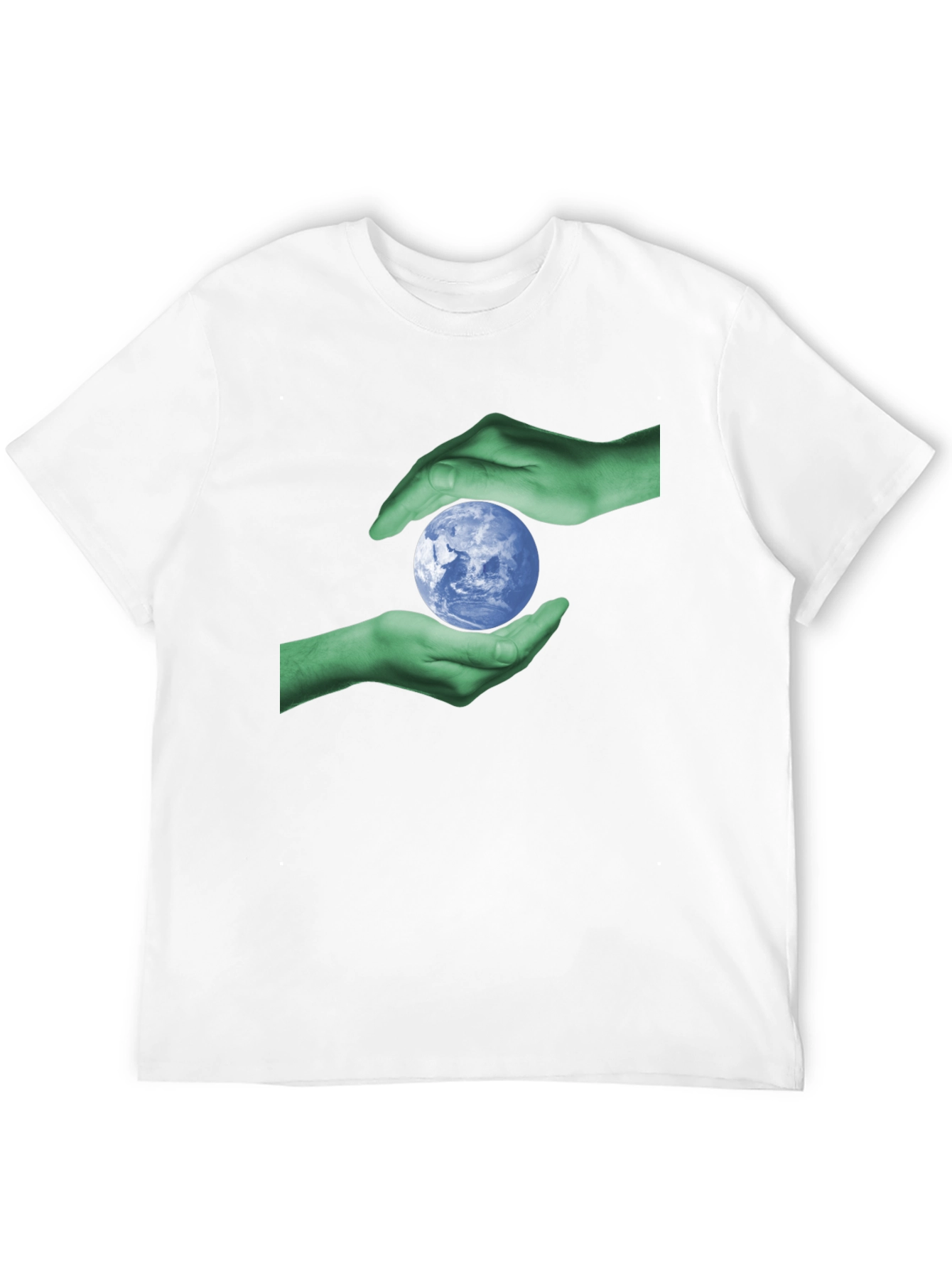Earth Hands Graphic Tee - Black Cotton T-Shirt