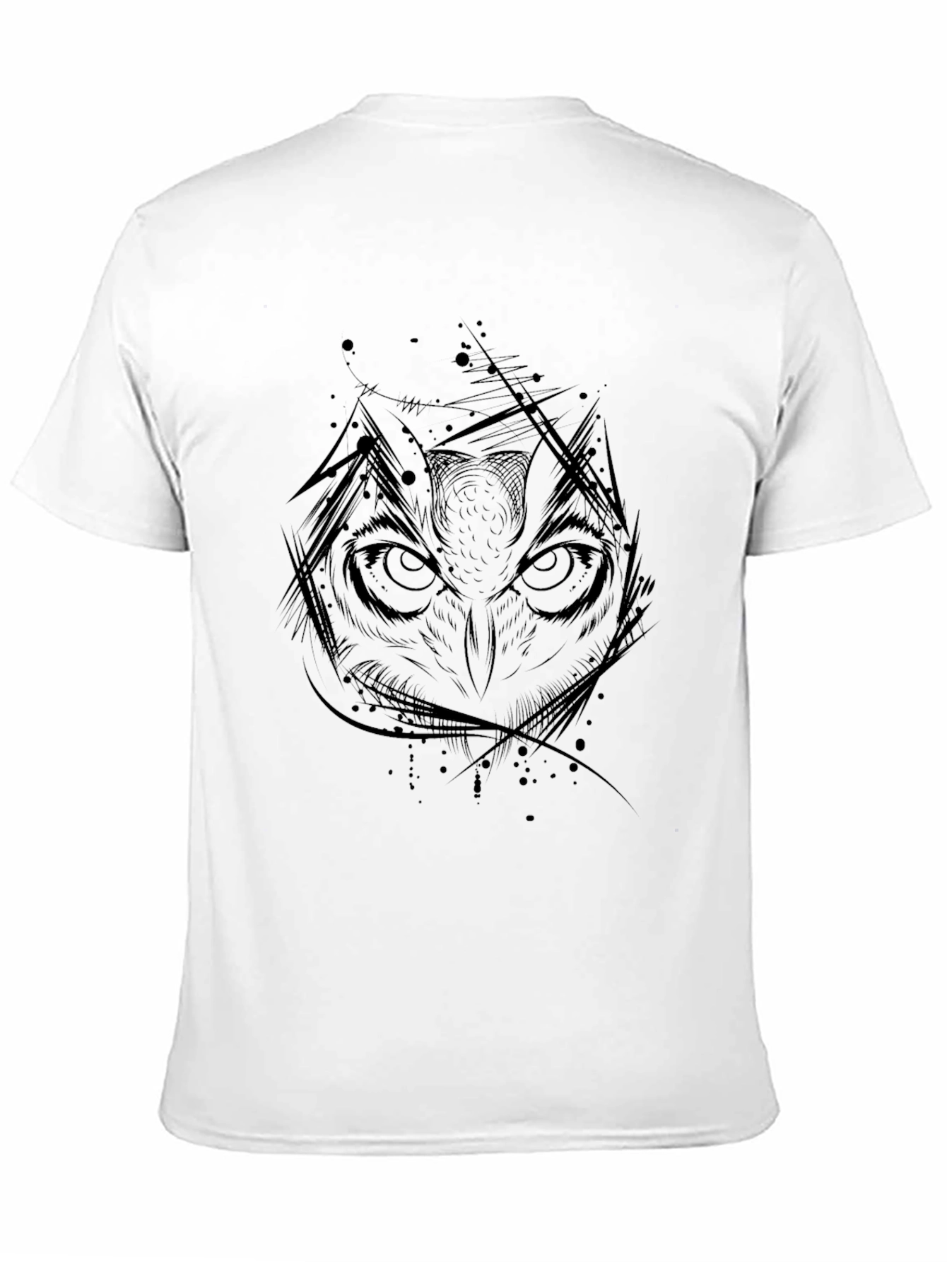 Owl Graphic Print Black T-Shirt for Men