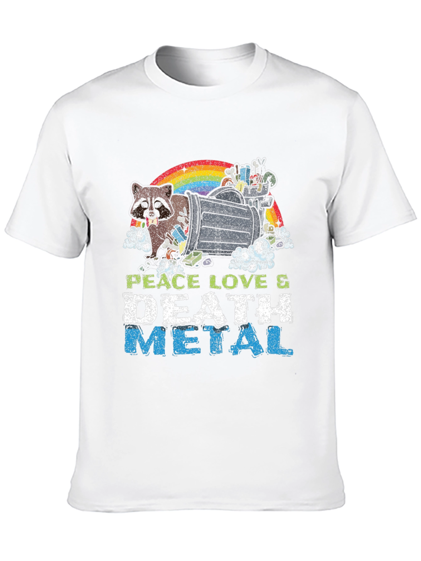 Peace Love Death Metal Raccoon T-Shirt