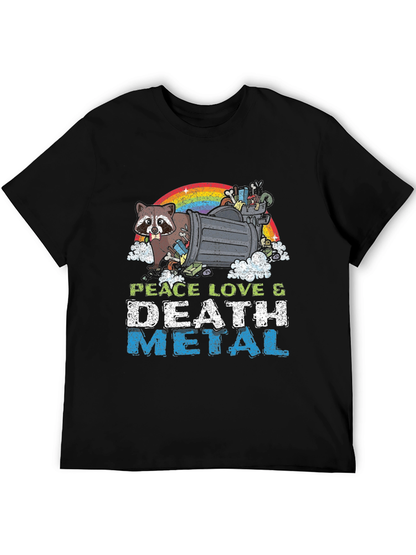 Peace Love Death Metal Raccoon T-Shirt