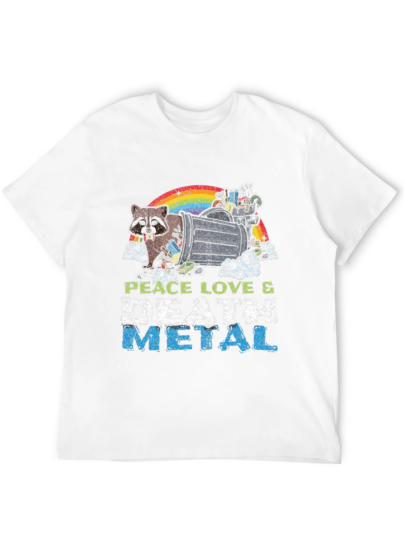 Peace Love Death Metal Raccoon T-Shirt