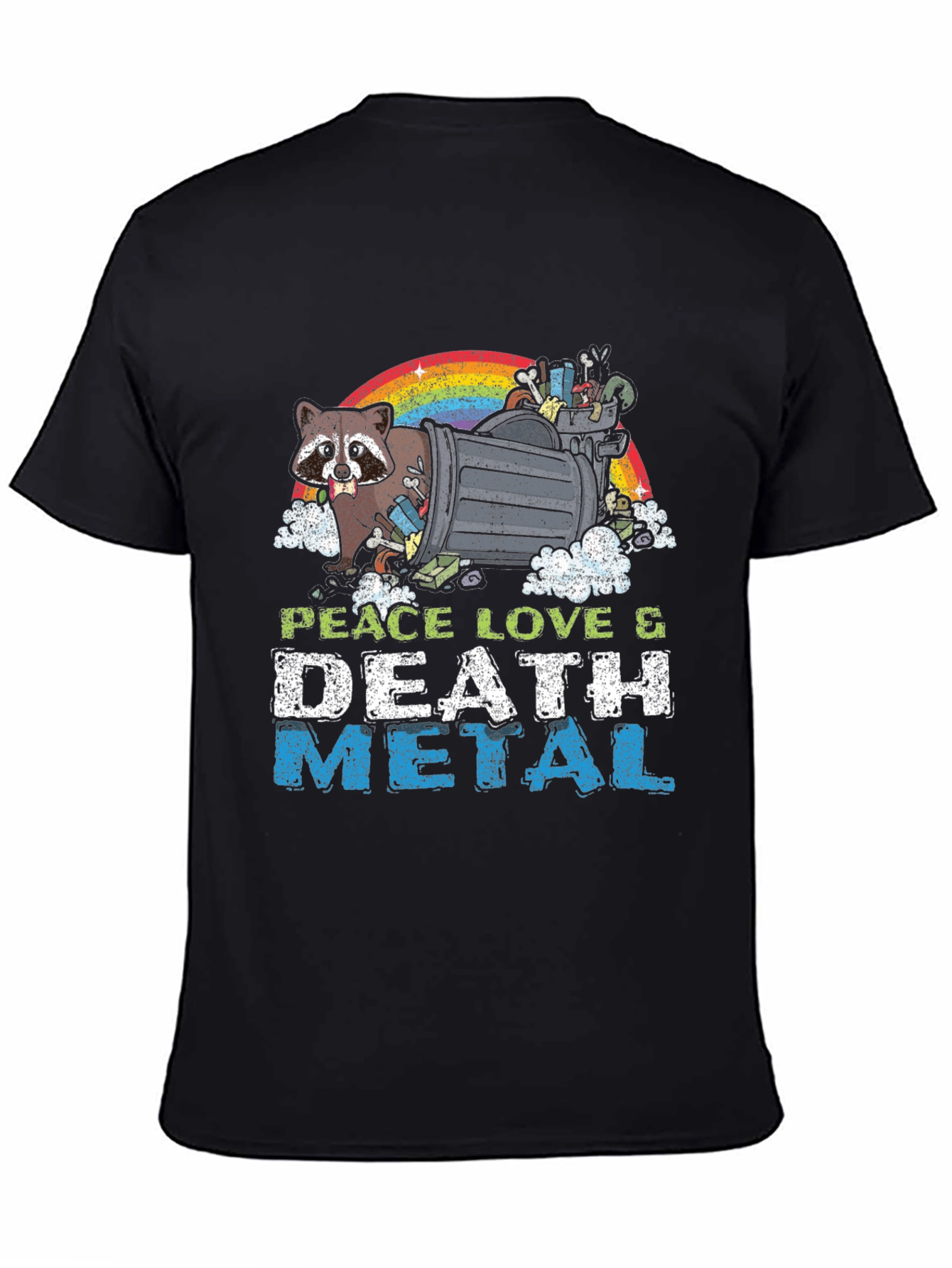 Peace Love Death Metal Raccoon T-Shirt