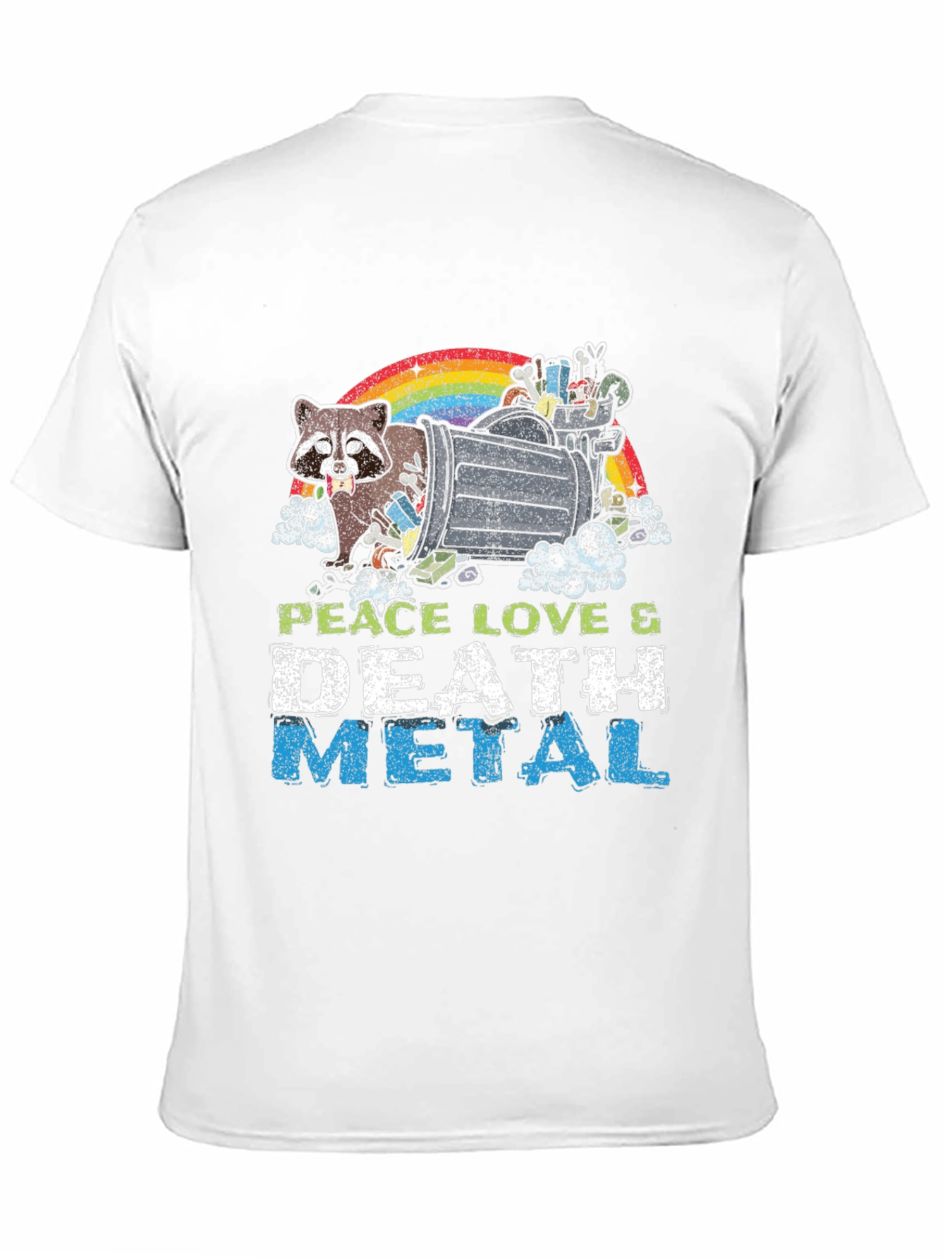 Peace Love Death Metal Raccoon T-Shirt