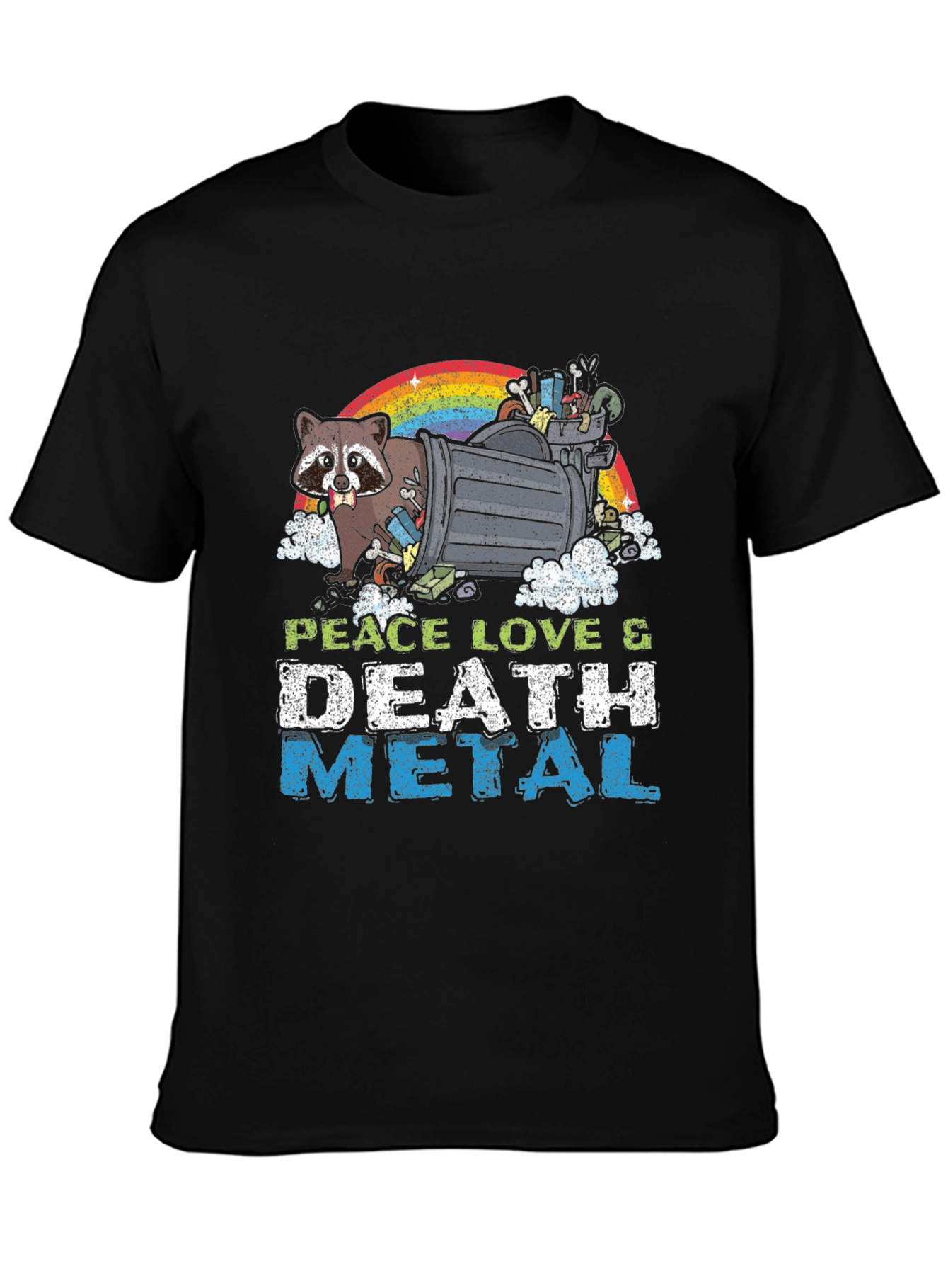 Peace Love Death Metal Raccoon T-Shirt