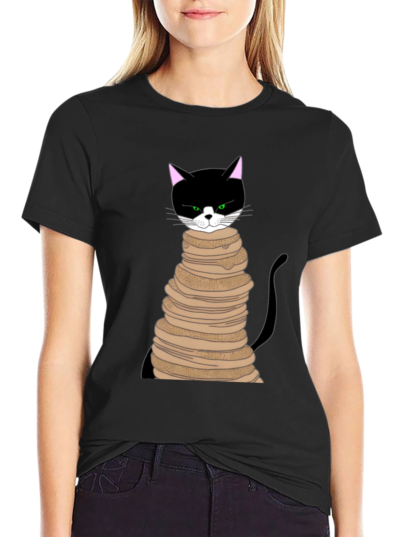 Cat Pancake Stack T-Shirt - Funny & Unique Design